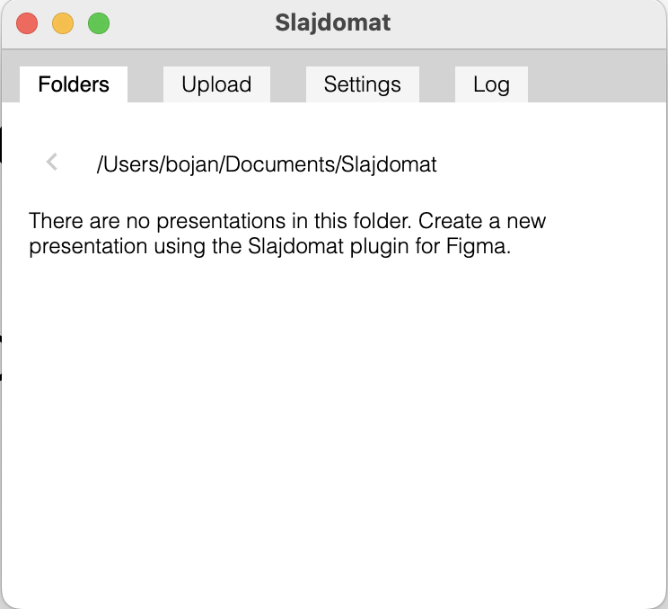 Slajdomat app with no presentations