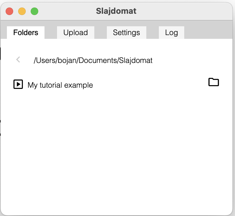 Slajdomat app with no presentations